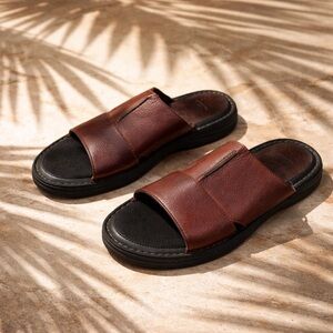 Nunn Bush Men's Leather slide-on Sandals Size 12M